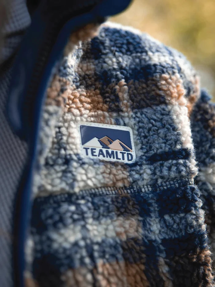 TEAMLTD Ladies Teddy Zip Jacket Blue Plaid