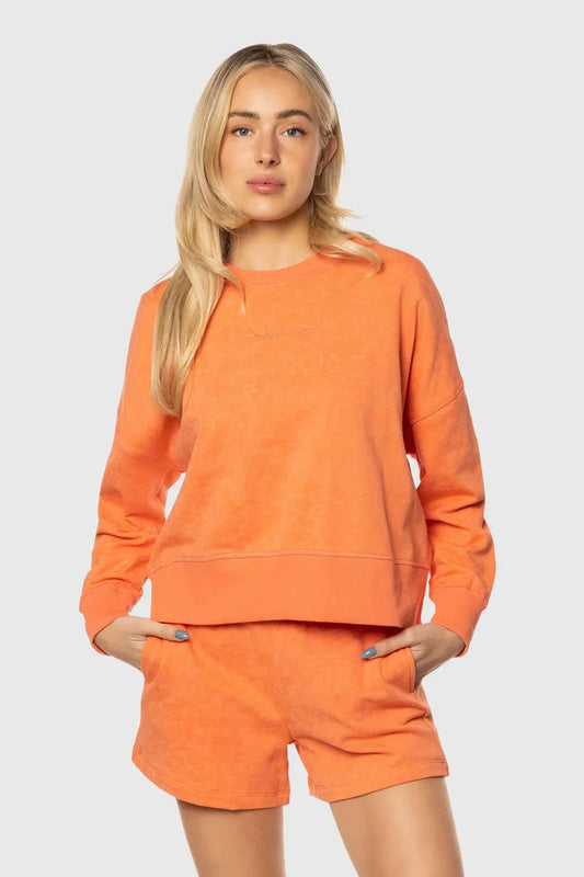 TEAMLTD Ladies Terry Crewneck Orange