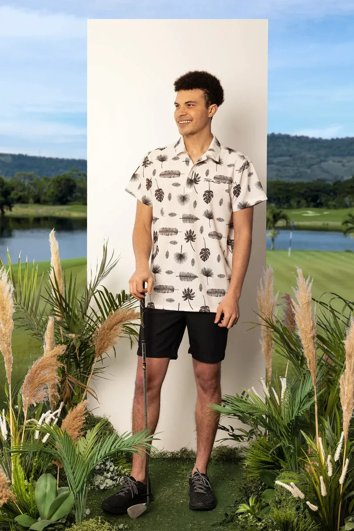 TEAMLTD Mens Par-Tee Polo Vanilla Palm