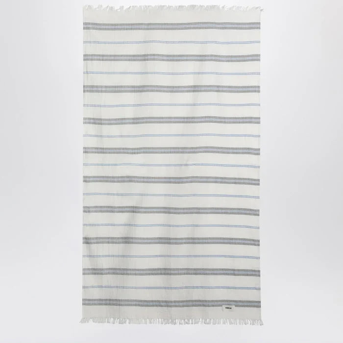Tekla - White beach towel with striped pattern Brand Apparel & Accessories TU