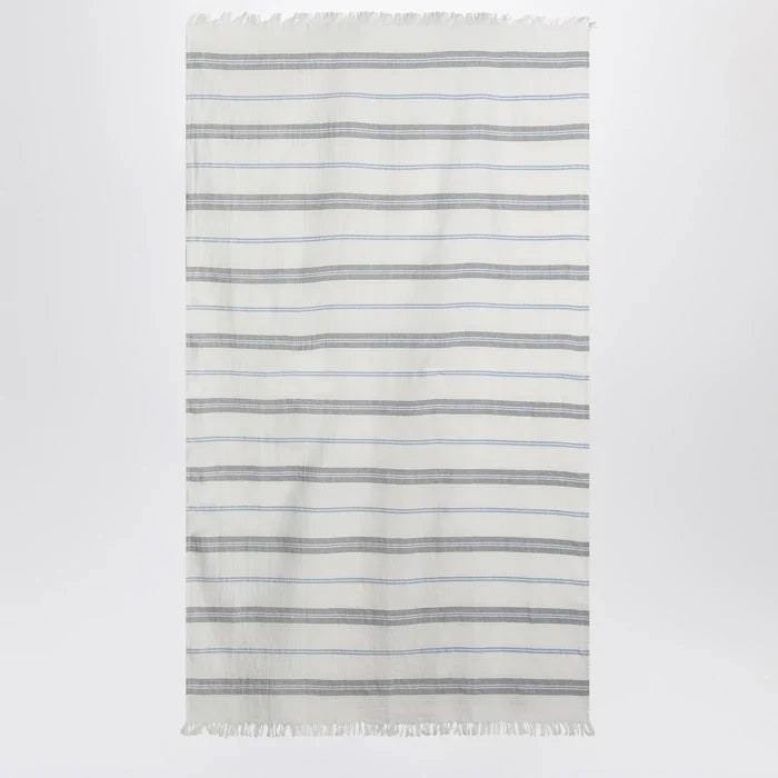 Tekla - White beach towel with striped pattern Brand Apparel & Accessories TU