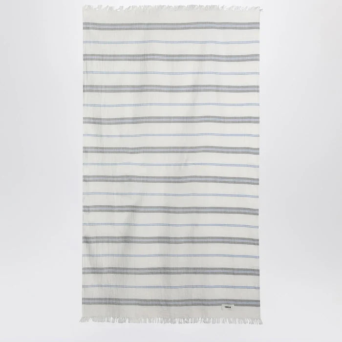 Tekla - White beach towel with striped pattern