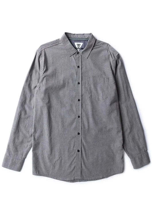 Vissla Classic Eco long sleeve shirt black organic cotton mens small.