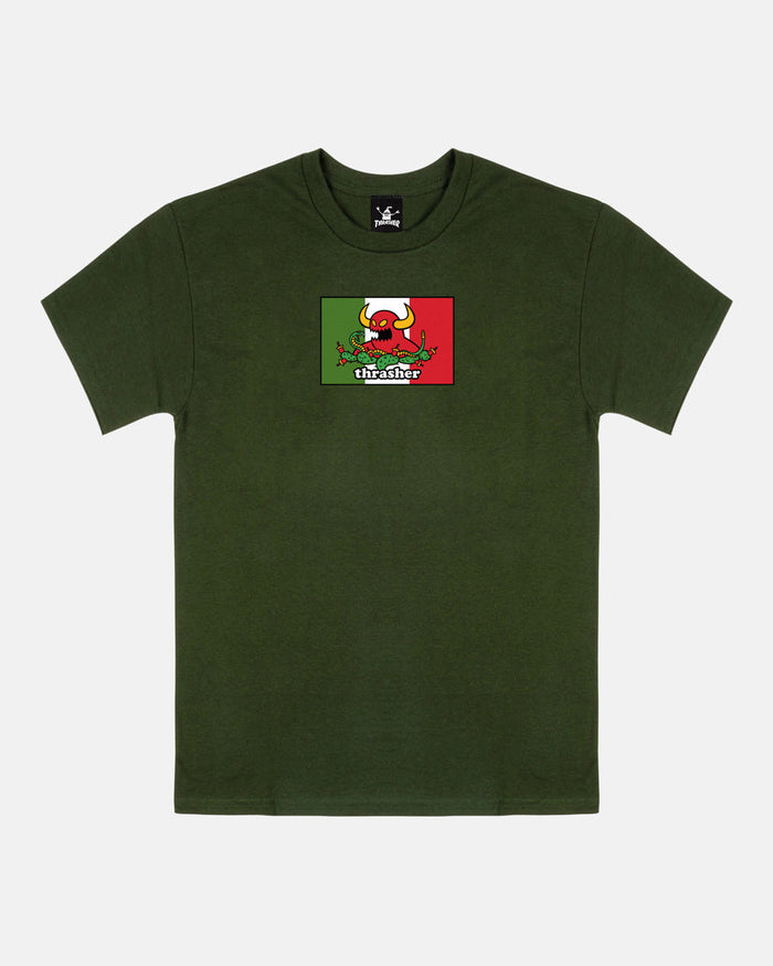 THRASHER X TOY MACHINE "HECHO" T-SHIRT