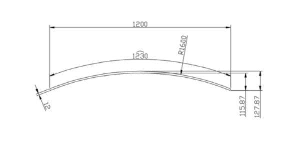 Toughened Clear 12mm Curved Glass Pool Fence Panels, 1200mm high, choose your width - Image 5