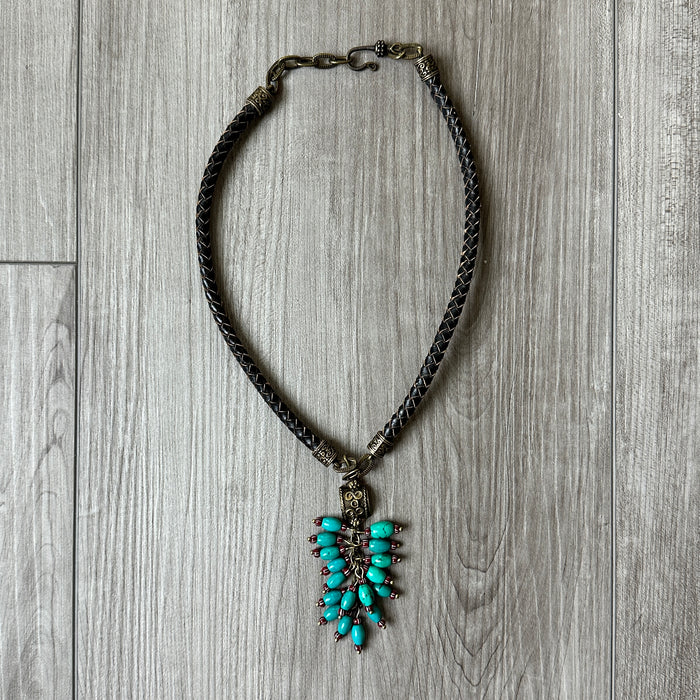 Turquoise Colored Grape Cluster Necklace by Amy Kaplan