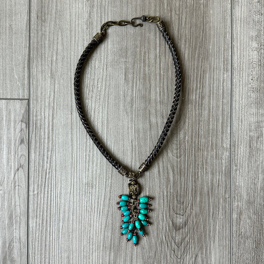 Turquoise Colored Grape Cluster Necklace by Amy Kaplan