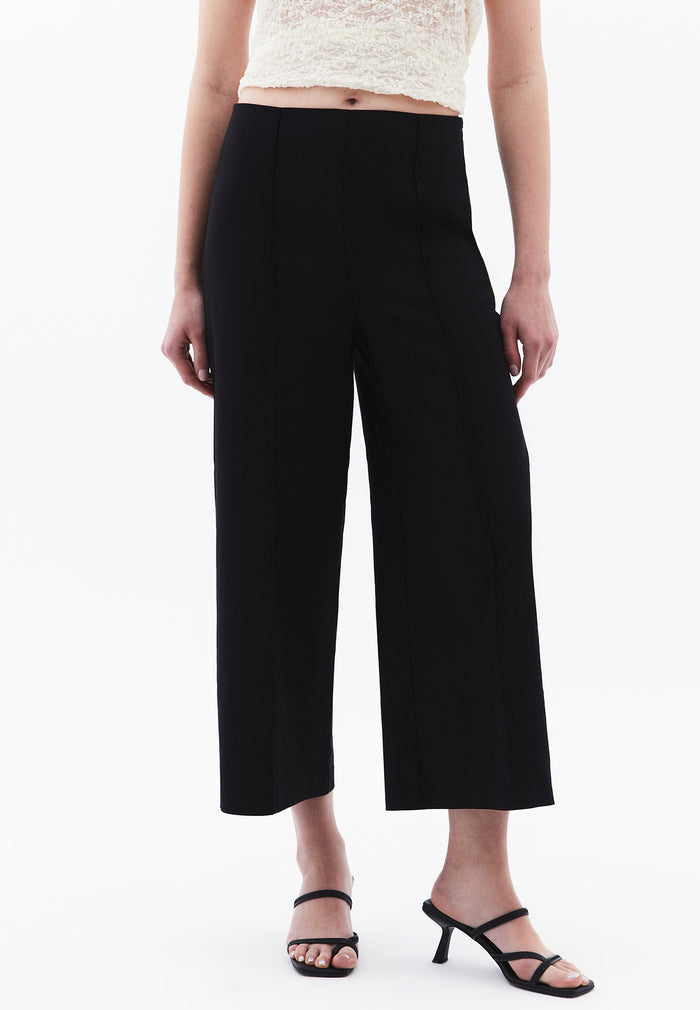 Ultra High Waist Culotte Pants - BLACK