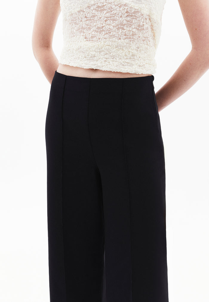 Ultra High Waist Culotte Pants - BLACK