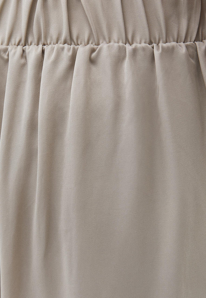 Ultra High Waist Straight Pants - FEATHER GRAY