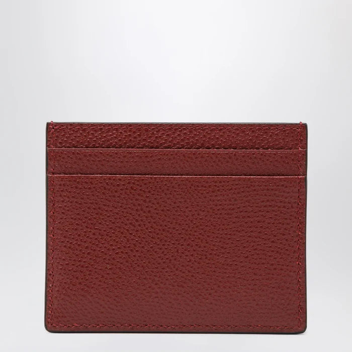Valentino Garavani - VLogo Signature card holder in grained calfskin, russet red Brand Apparel & Accessories TU