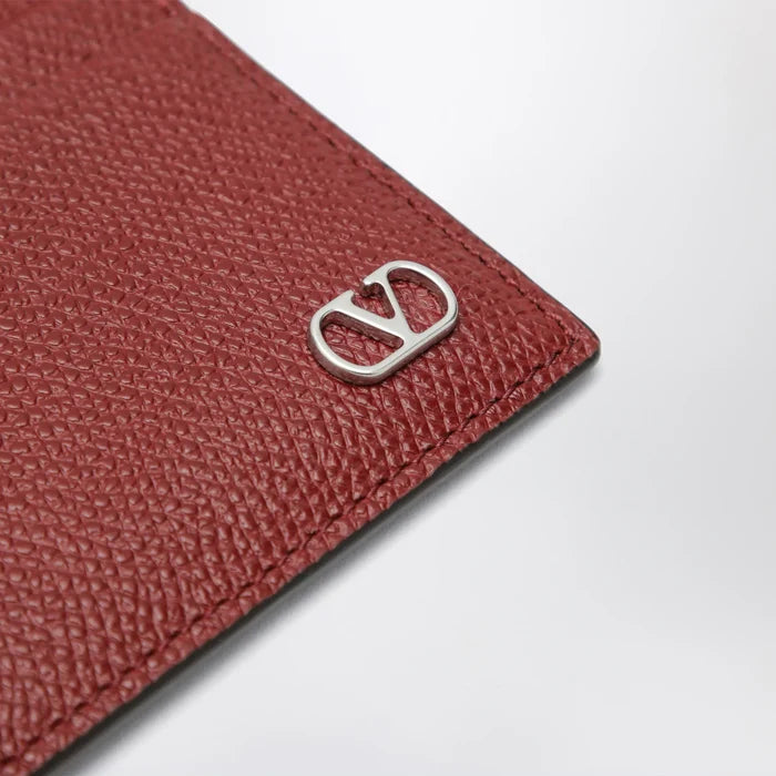 Valentino Garavani - VLogo Signature card holder in grained calfskin, russet red Brand Apparel & Accessories TU