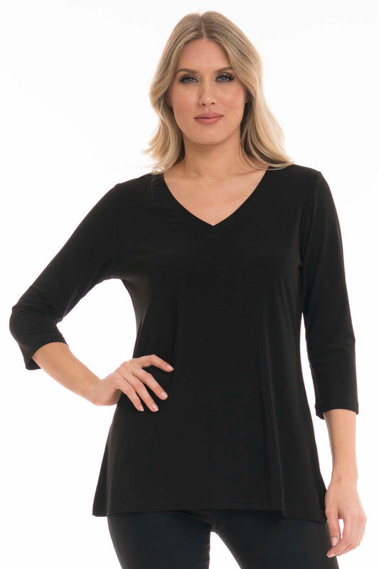 Valerie Mirelle Black V-neck Tunic - Perfectly Polished
