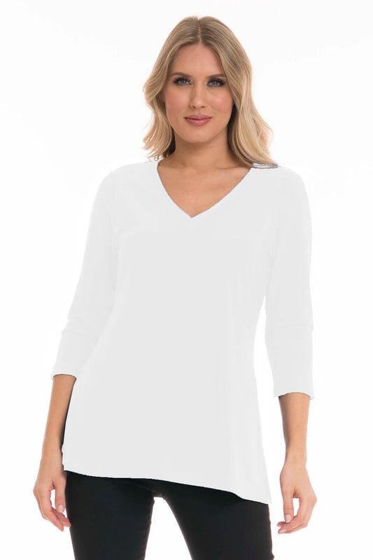 Valerie Mirelle Ivory V-neck Tunic - Perfectly Polished