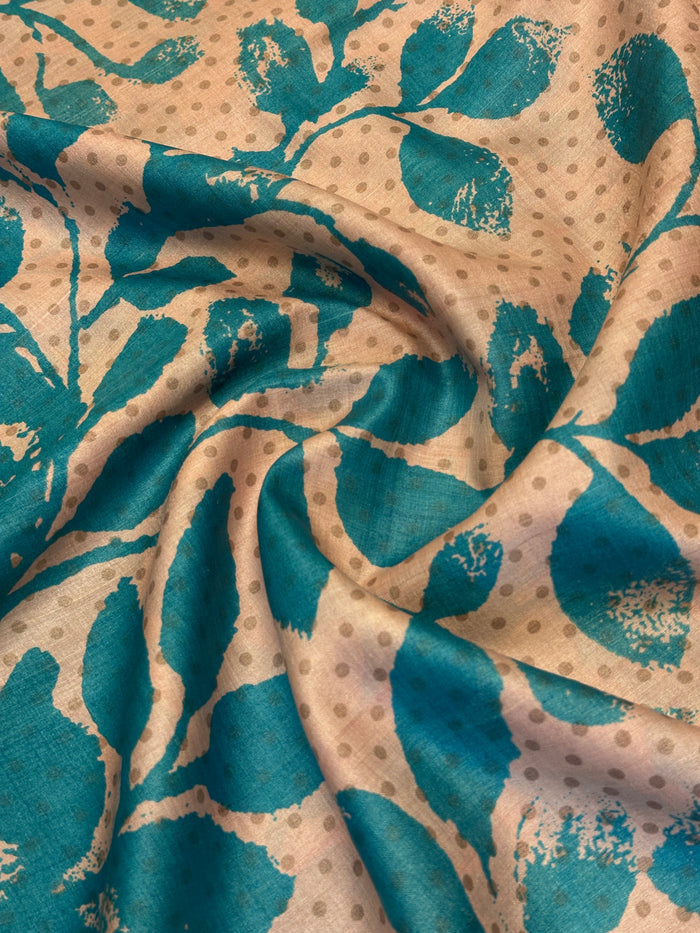 Veena Komorebi Tussar Saree - Cream and Blue