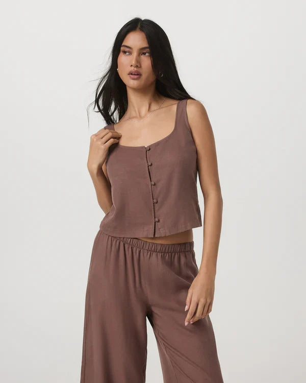 Vuori - Trestles Twill Button Front Top