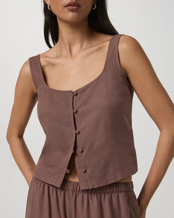 Vuori - Trestles Twill Button Front Top