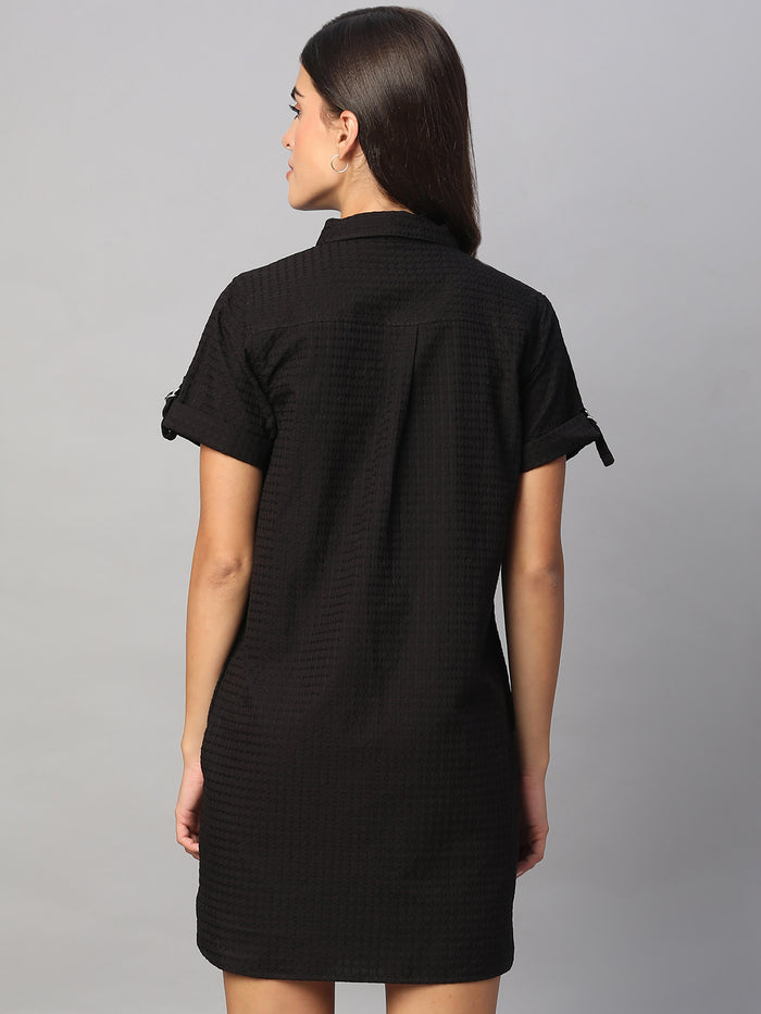 Women's 100% Cotton Regular Fit Dress Black