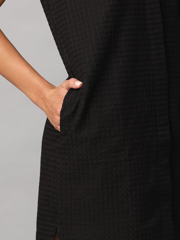 Women's 100% Cotton Regular Fit Dress Black
