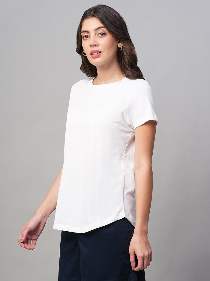 Women's 100% Cotton Short Sleeve T Shirt White