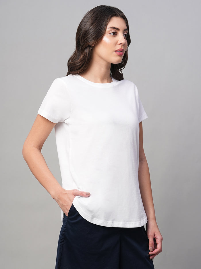 Women's 100% Cotton Short Sleeve T Shirt White