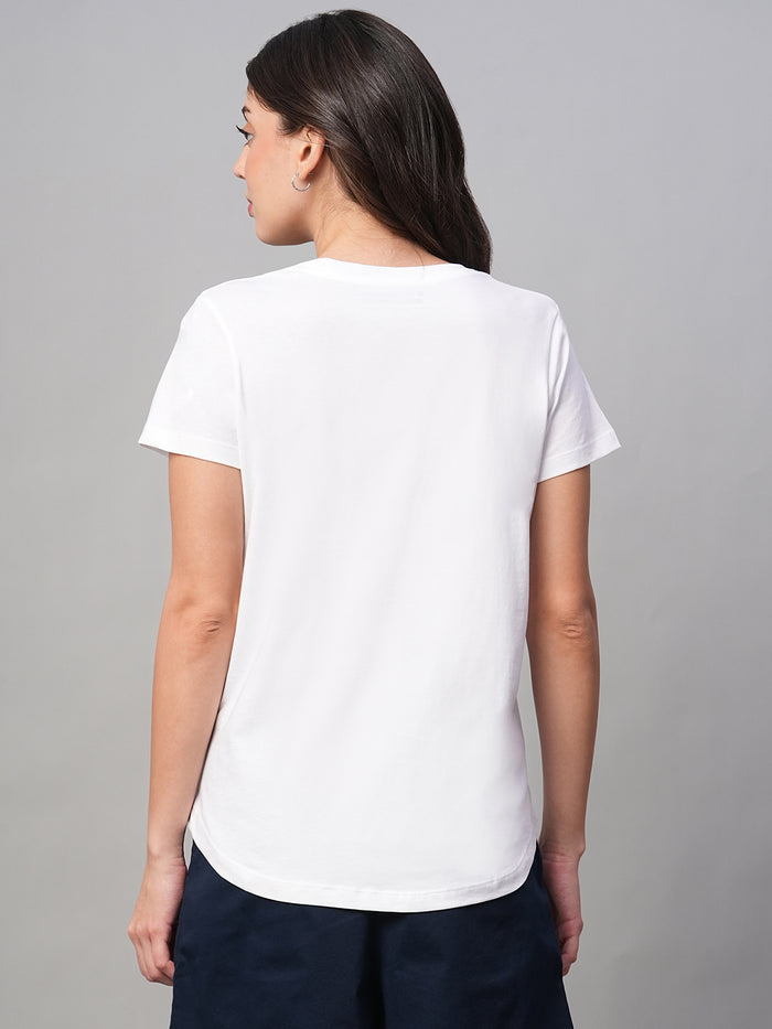 Women's 100% Cotton Short Sleeve T Shirt White