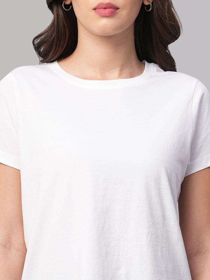 Women's 100% Cotton Short Sleeve T Shirt White