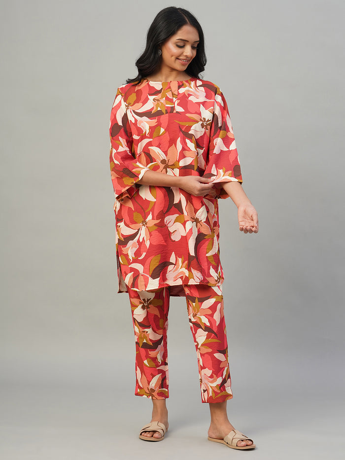 Women's 100% Viscose Regular Fit Kurta Red