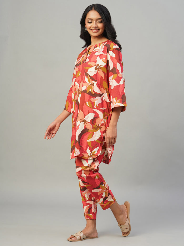 Women's 100% Viscose Regular Fit Kurta Red
