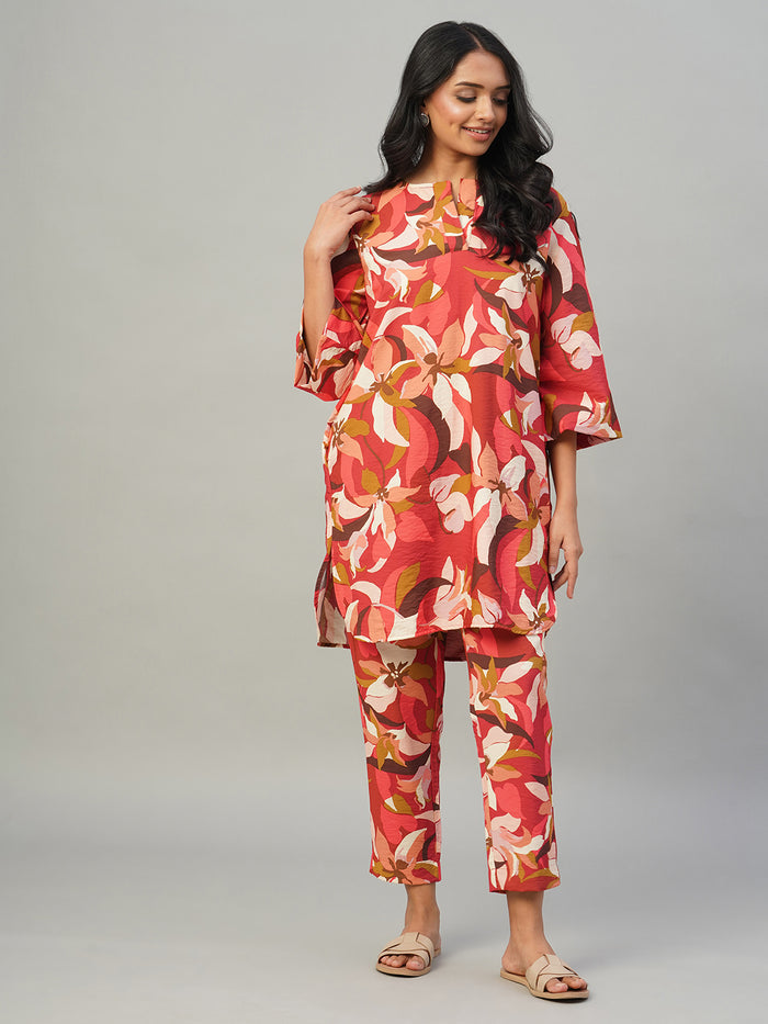 Women's 100% Viscose Regular Fit Kurta Red