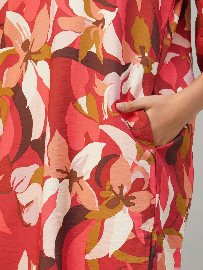 Women's 100% Viscose Regular Fit Kurta Red