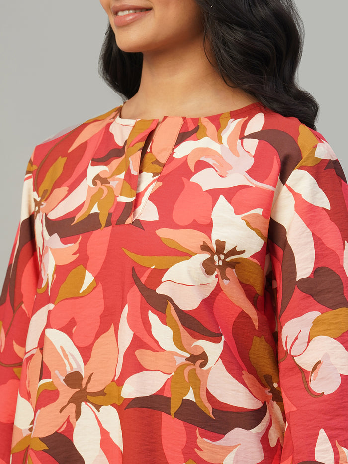 Women's 100% Viscose Regular Fit Kurta Red