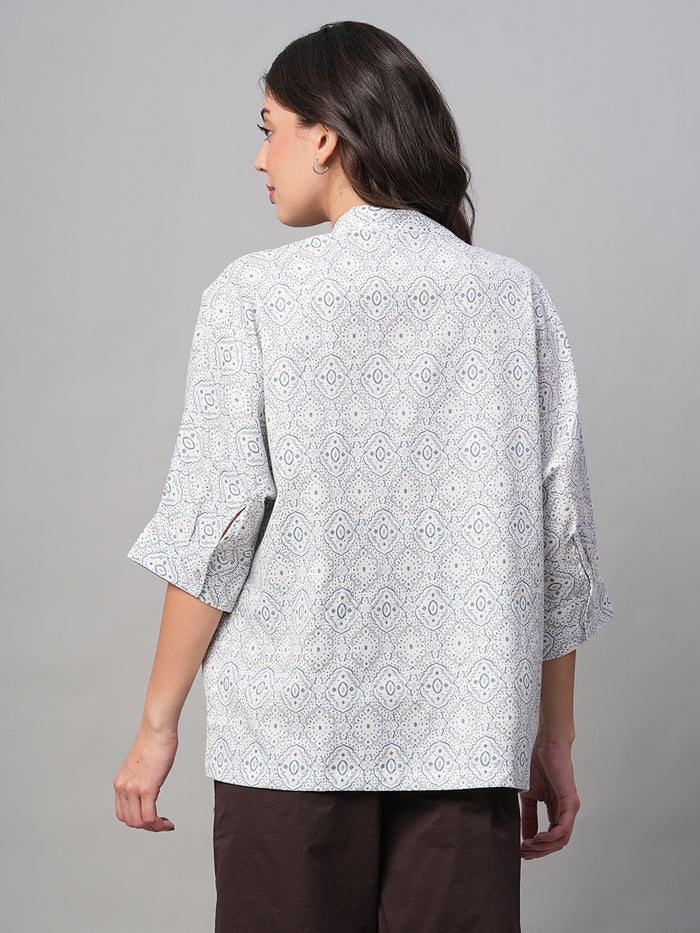 Women's Linen Viscose Regular Fit Blouse White