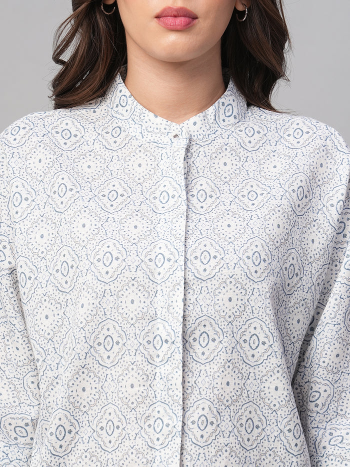 Women's Linen Viscose Regular Fit Blouse White