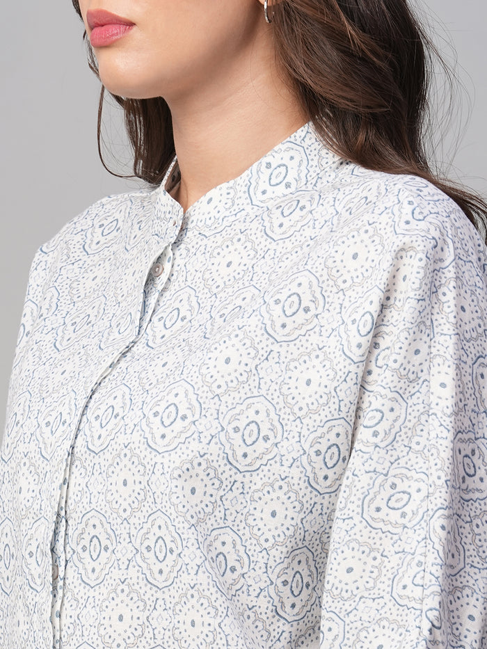 Women's Linen Viscose Regular Fit Blouse White