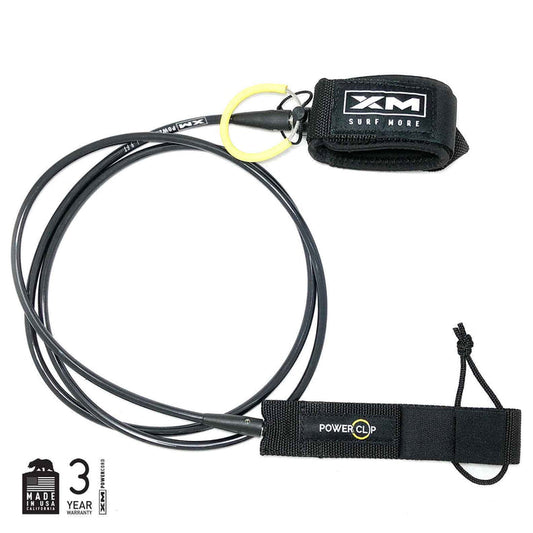 XM | Surf More - Power Clip Leash - 8ft - Black