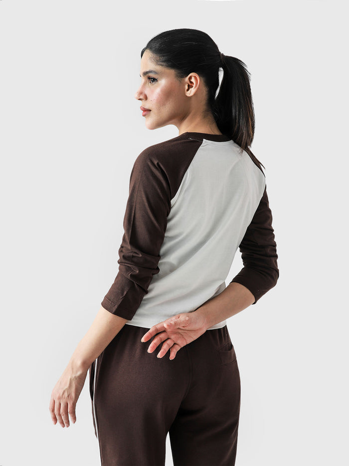 Y2K Star baby tee female model lifestyle shot cropped streetwear Pakistan – GROOVY