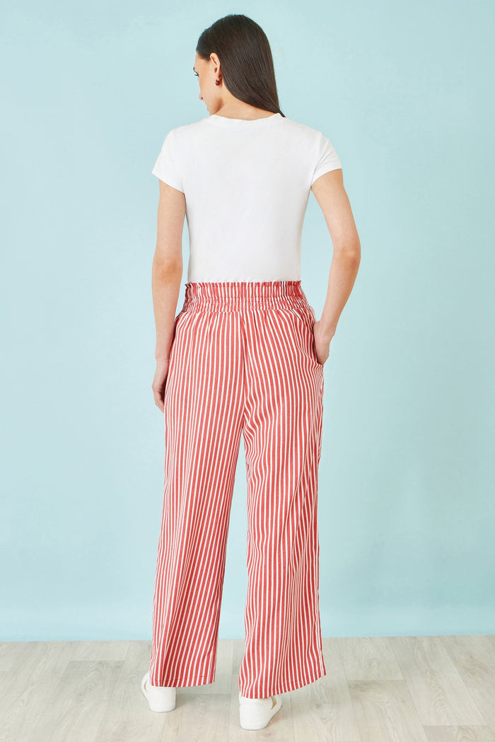 Red Stripe Relaxed Trousers - Bascora