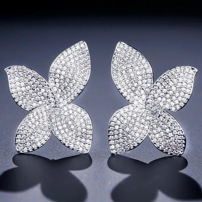 Wedding Jewelry - Cubic Zirconia Bridal Earrings - Available in Silver, Rose Gold and Yellow Gold