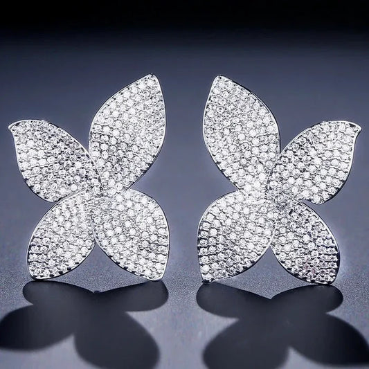 Wedding Jewelry - Cubic Zirconia Bridal Earrings - Available in Silver, Rose Gold and Yellow Gold