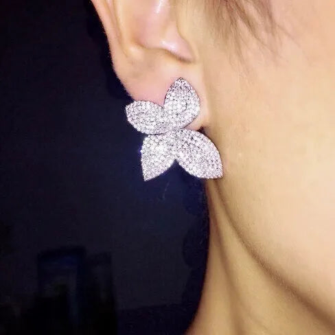 Wedding Jewelry - Cubic Zirconia Bridal Earrings - Available in Silver, Rose Gold and Yellow Gold