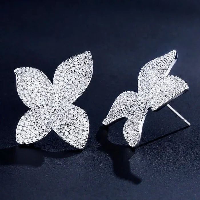 Wedding Jewelry - Cubic Zirconia Bridal Earrings - Available in Silver, Rose Gold and Yellow Gold